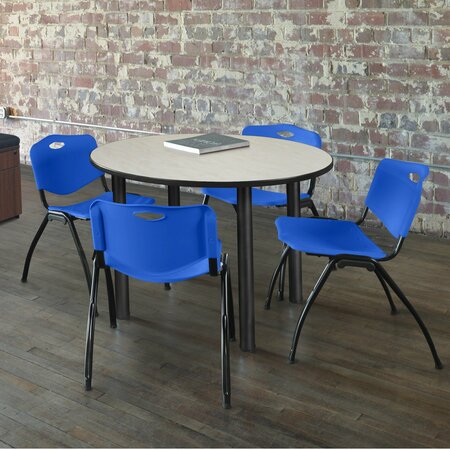 KEE Round Tables > Breakroom Tables > Kee Round Table & Chair Sets, 36 W, 36 L, 29 H, Maple TB36RNDPLBPBK47BE